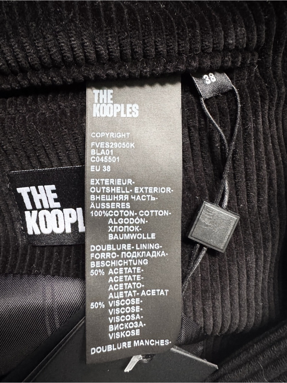The Kooples Black Italian Corduroy Double-Breasted Blazer NWT EU 38, US 6 - Picture 9 of 12